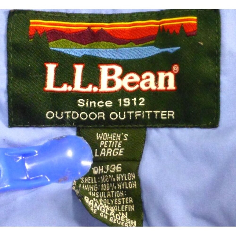 Womens L.L. Bean Outdoor Outfitter Jacket Petite Large Thinsulate Ultra Blue Nyl - Picture 3 of 16